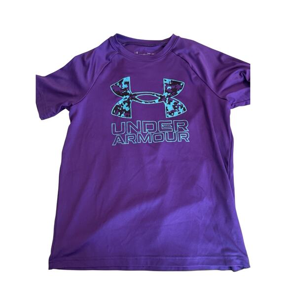 Under Armour Purple Loose Fit Logo Short-Sleeve Tee - Youth Medium (YMD) - Picture 1 of 3